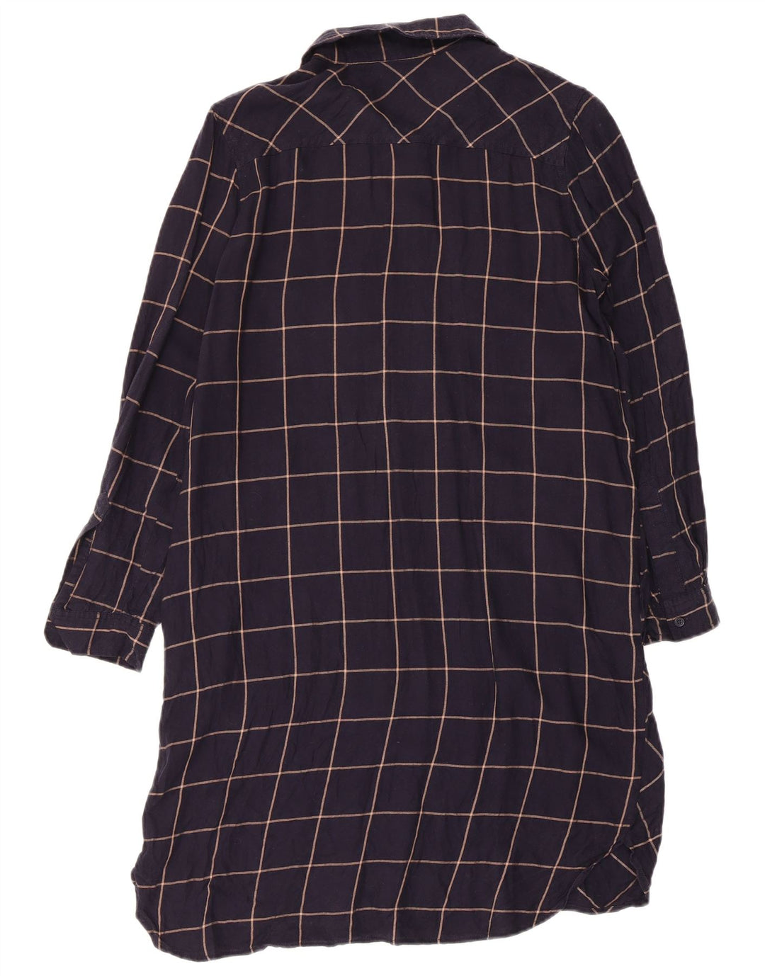 French Connection Damen-Pullover-Hemdkleid, Größe S, Marineblau, kariert