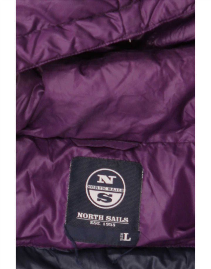 North Sails Wattierte Damenjacke mit Kapuze, UK 16, Größe L, Lila, Polyamid