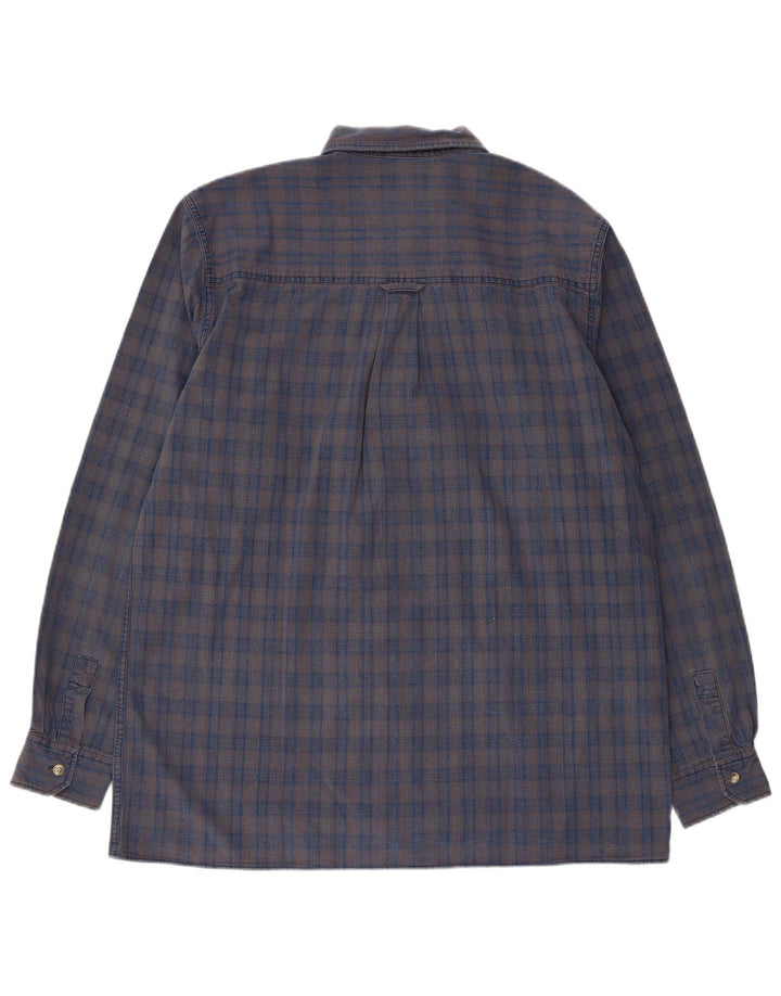 Lee Herren-Flanellhemd XL, grau kariert, Baumwolle