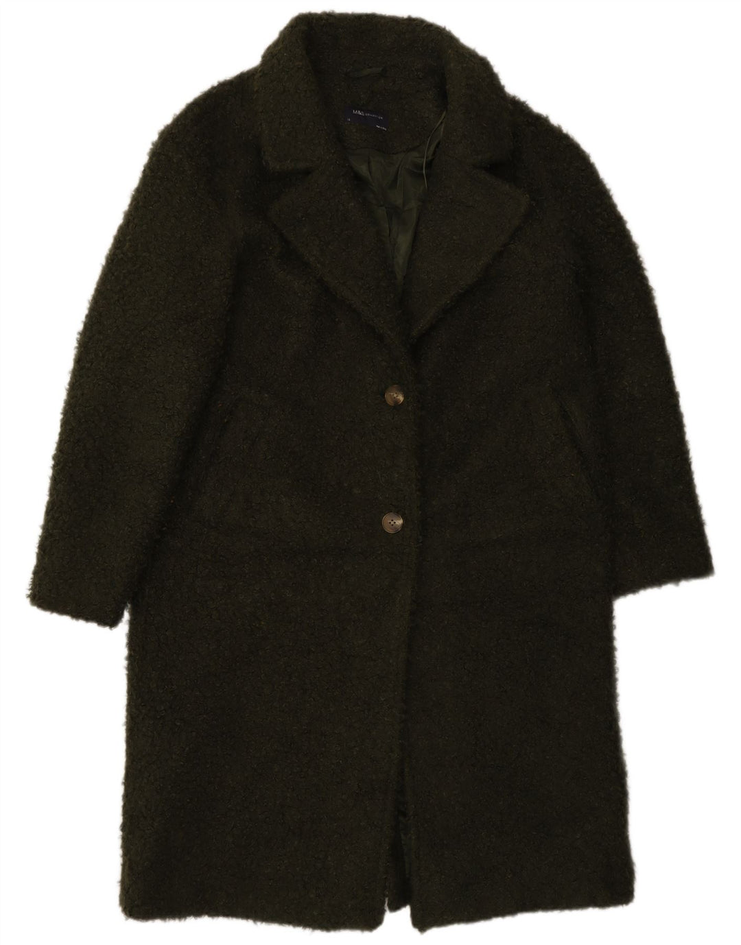 Marks & Spencer Womens Loose Fit Overcoat UK 12 Mittelgrünes Polyester