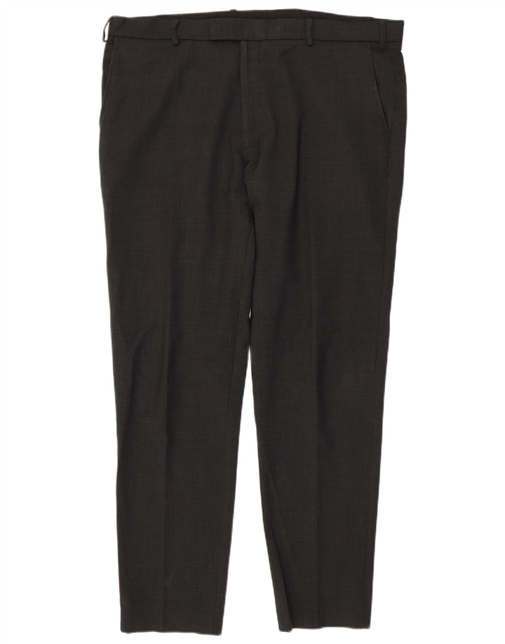 Marks & Spencer Herren-Anzughose mit maßgeschneiderter Passform, schmal, W40, L33, graue Wolle