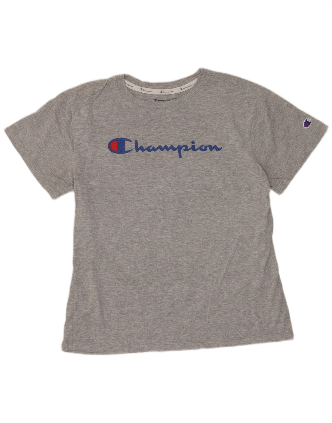 CHAMPION Grafik-T-Shirt-Oberteil für Damen, UK 12, mittelgraue Baumwolle