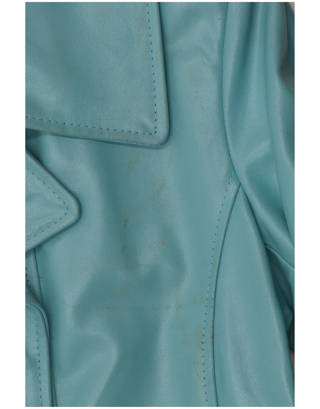 VINTAGE Damen Lederjacke UK 10 Kleines blaues Leder