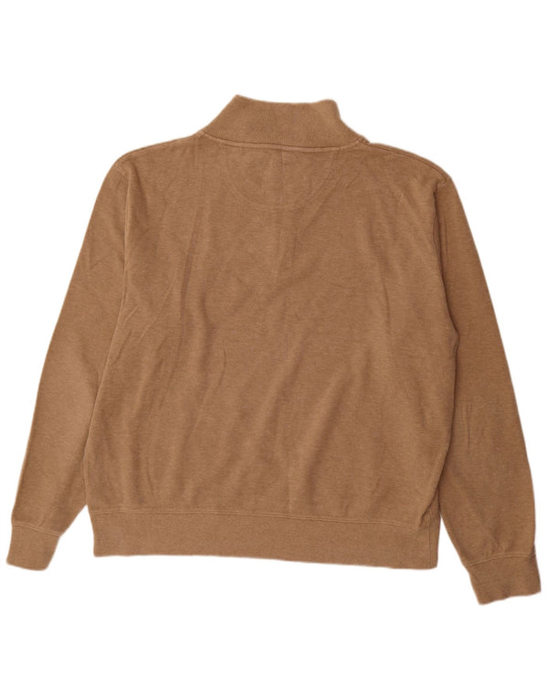 Gant Herren-Pullover mit Reißverschluss am Hals, 3XL, braune Baumwolle