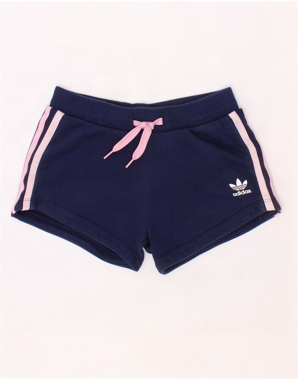 Adidas Sportshorts für Mädchen, 7–8 Jahre, marineblaue Baumwolle