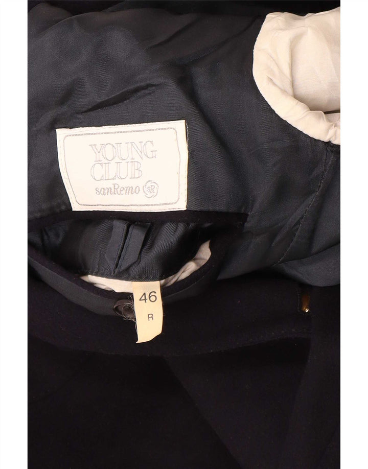 Zweireihiger Herren-Blazer von San Remo, IT 46, kleine marineblaue Wolle