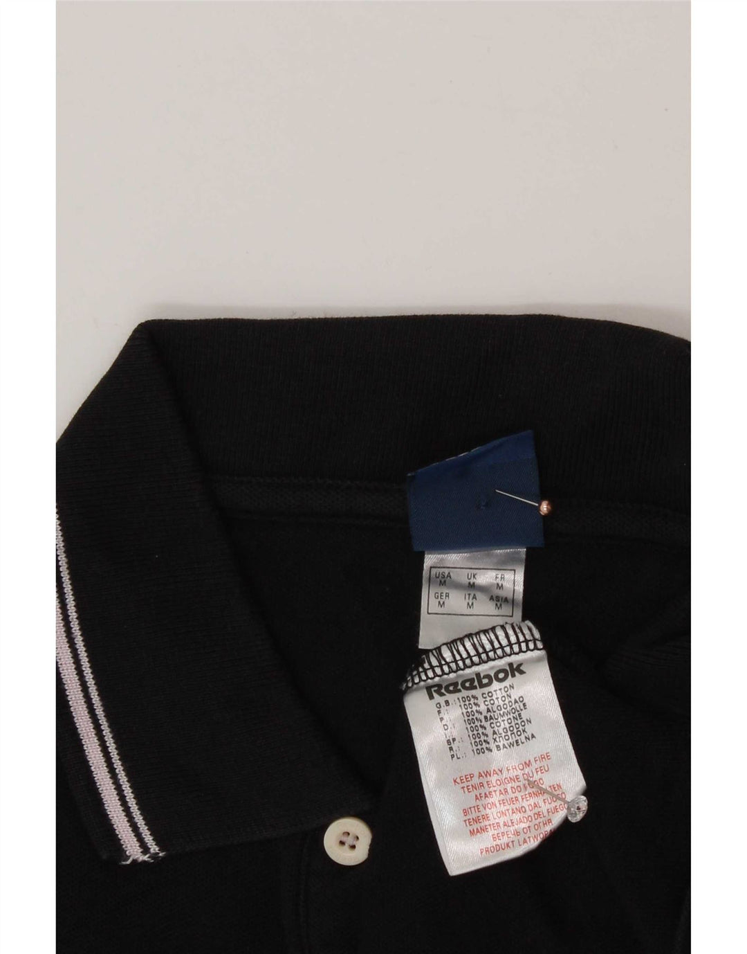 Reebok Herren Poloshirt Medium Black Cotton