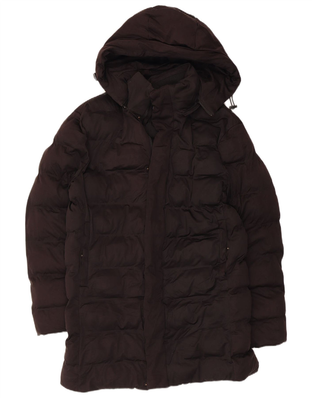 Zara Herren-Jacke mit Kapuze, gepolstert, Größe 36, Größe S, Schwarz, Polyester