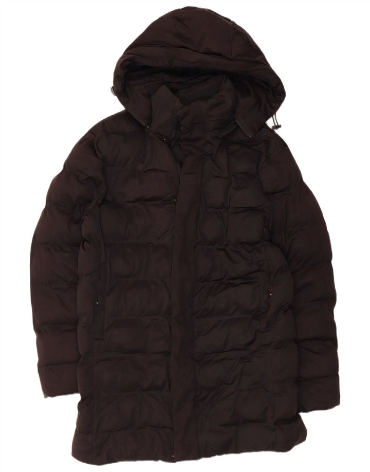 Zara Herren-Jacke mit Kapuze, gepolstert, Größe 36, Größe S, Schwarz, Polyester