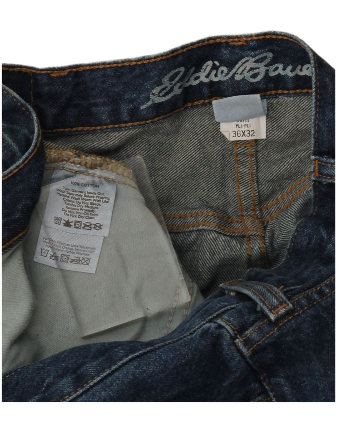 Eddie Bauer Damen Straight Jeans W36 L32 Blaue Baumwolle