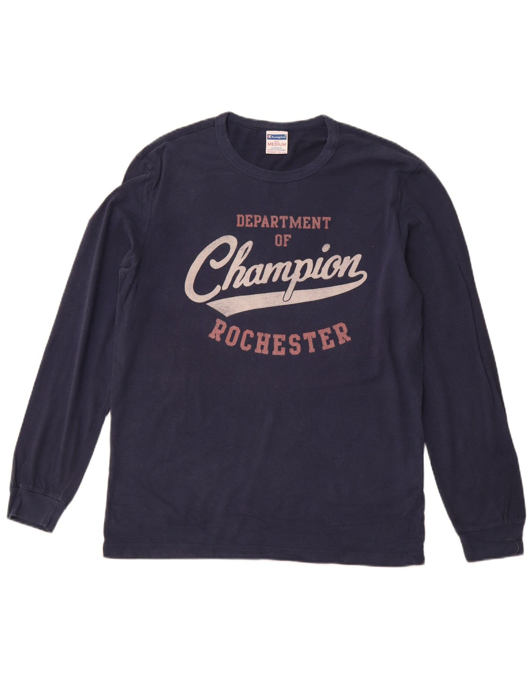 CHAMPION Herren Rochester Graphic Top Langarm Mittel Marineblau Baumwolle