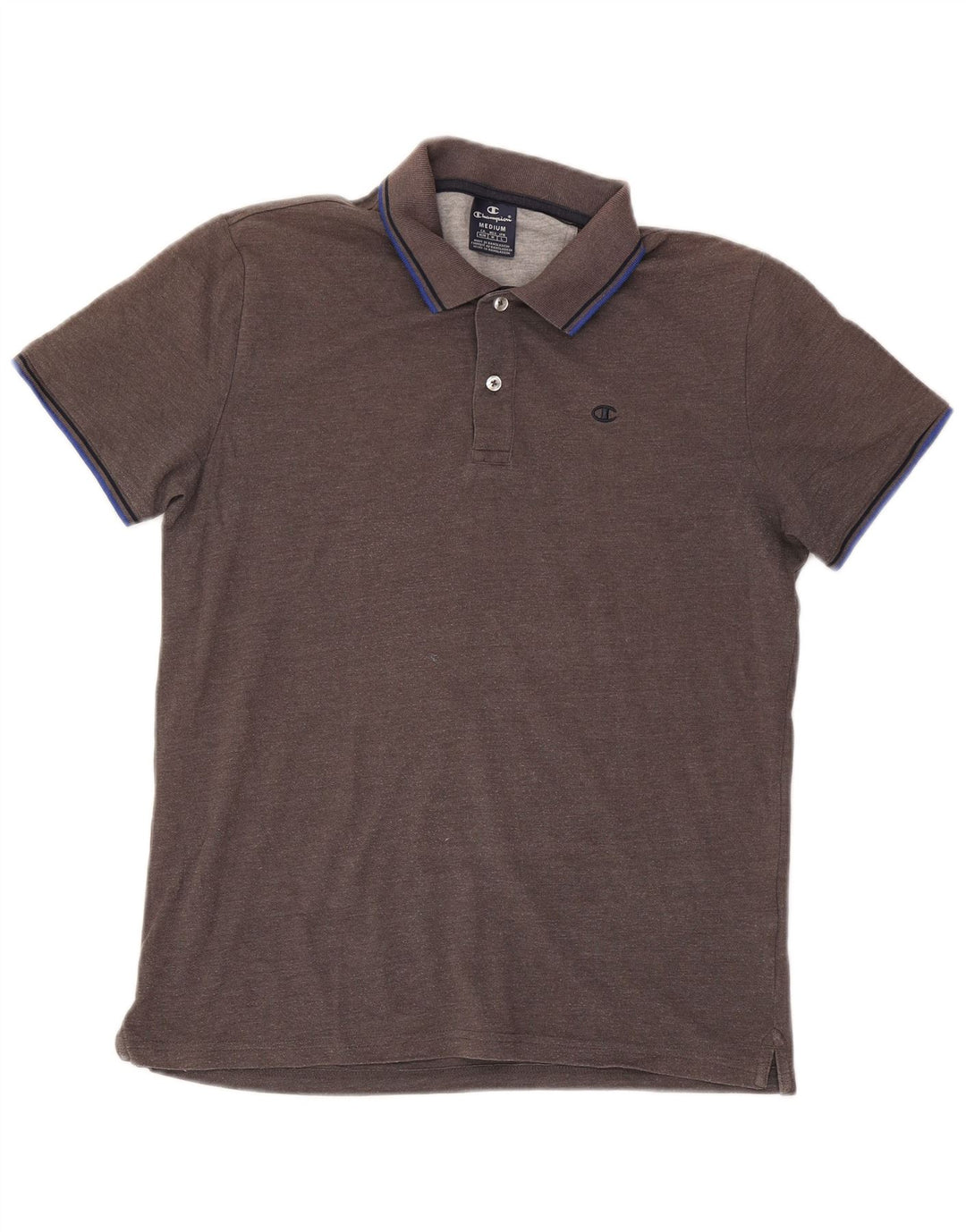 Champion Herren-Poloshirt aus mittelgrauer, gestreifter Baumwolle
