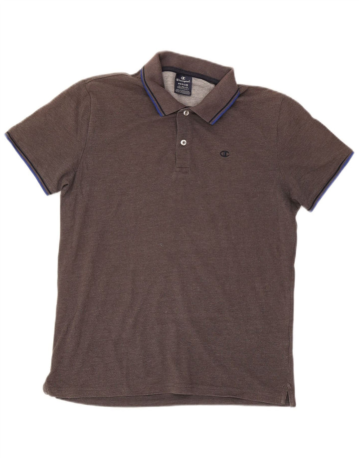Champion Herren-Poloshirt aus mittelgrauer, gestreifter Baumwolle