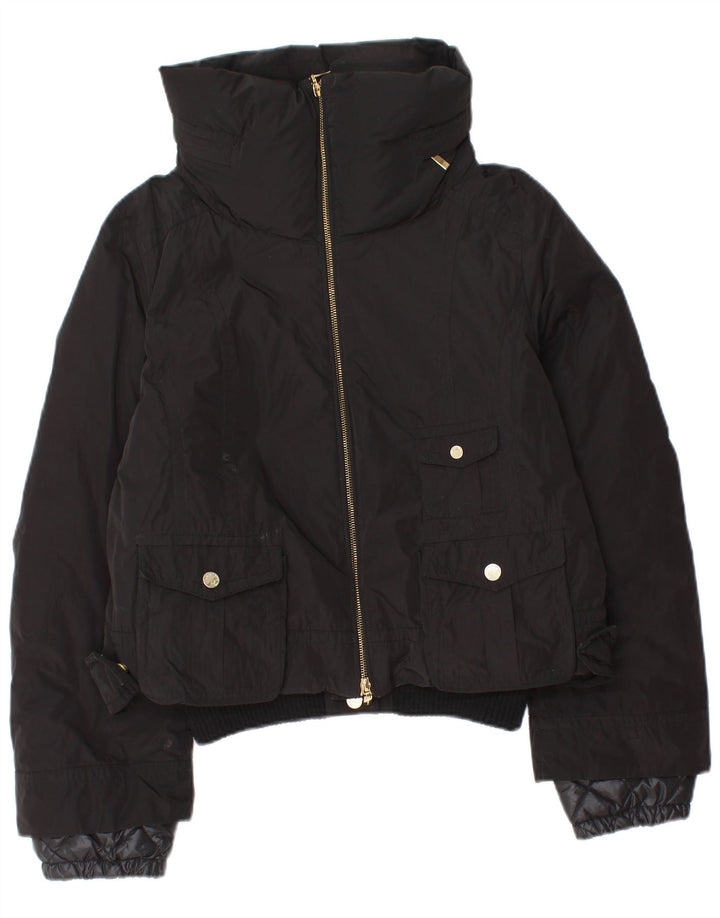 Wattierte Jacke mit Kapuze für Damen von Silk and Soie IT 44 Mittelschwarzes Polyamid