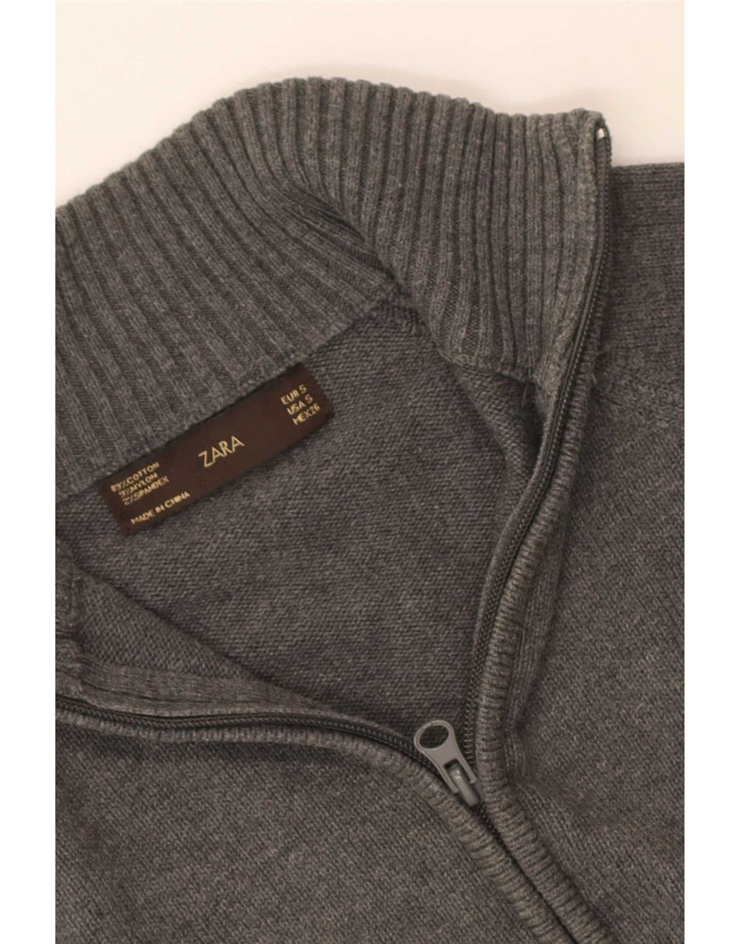 Zara Damen-Cardigan-Pullover UK 8 Small Graue Baumwolle