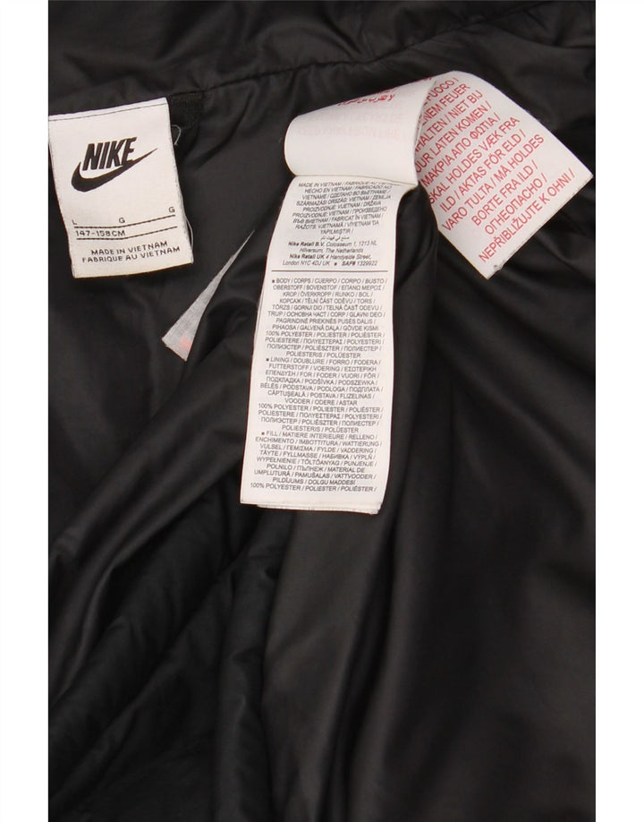 Nike Wattierte Jacke mit Kapuze für Jungen, 12–13 Jahre, Größe L, Schwarz, Polyester