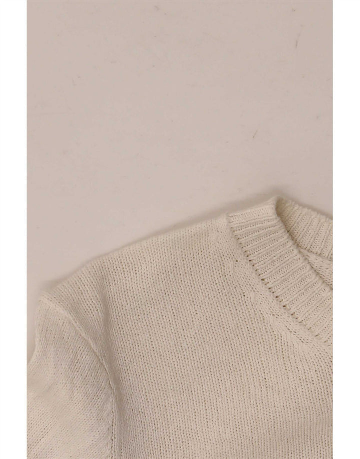 Zara Damen Crop Top Langarm UK 6 XS Weiß