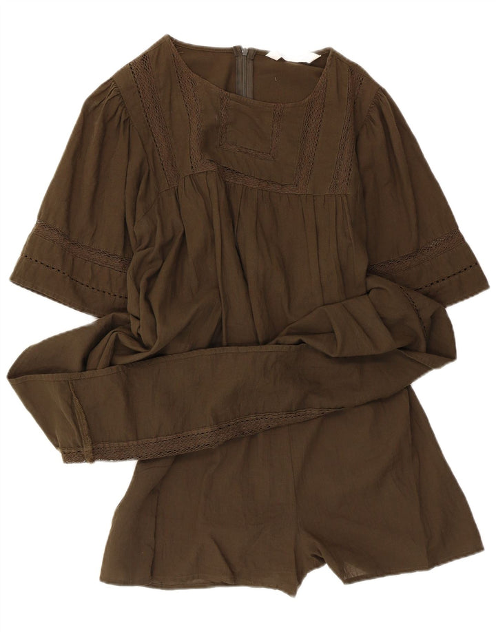 Zara Damen Playsuit UK 14 Medium Khaki