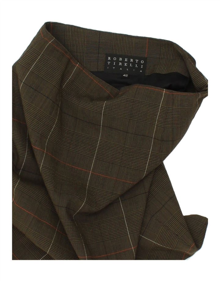 VINTAGE Womens Pencil Skirt IT 42 Medium W26 Khaki Check Vintage Vintage and Second-Hand Vintage from Messina Hembry 