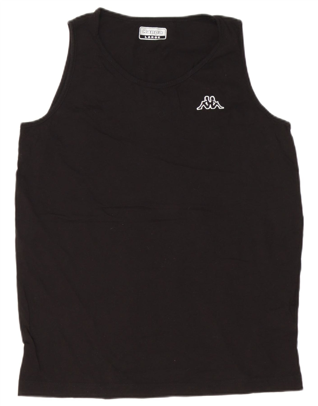 Kappa Herren-Trägershirt, groß, aus schwarzer Baumwolle
