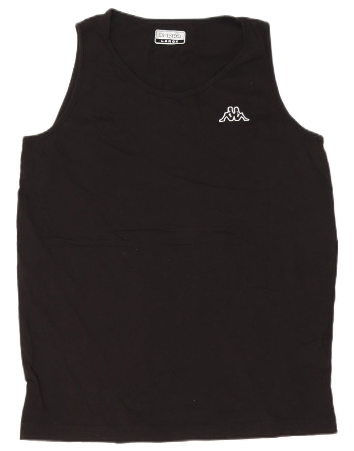 Kappa Herren-Trägershirt, groß, aus schwarzer Baumwolle
