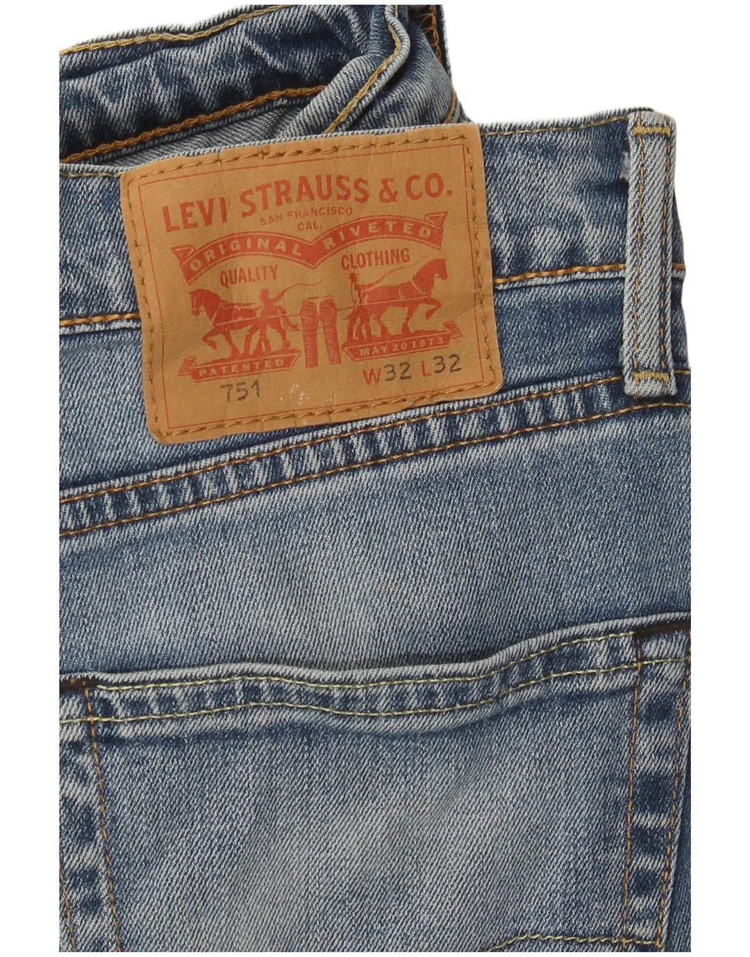 Levi's Herren 751 Straight Jeans W32 L32 Blaue Baumwolle