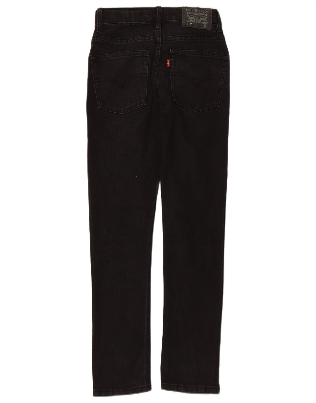 LEVI'S Mädchen 510 Skinny Jeans 9–10 Jahre W24 L26 Schwarze Baumwolle