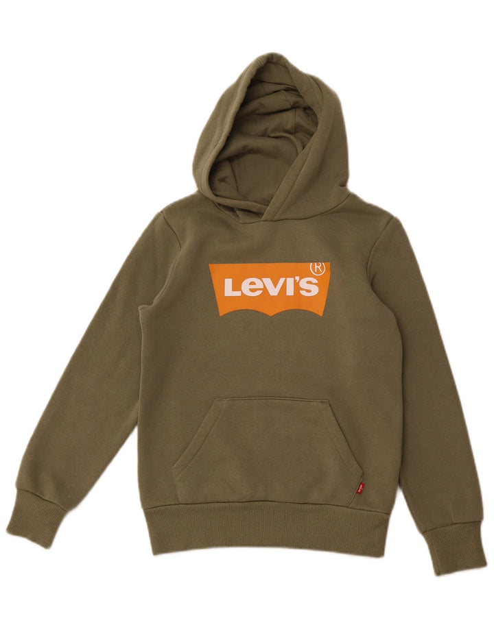 LEVI'S Kapuzenpullover mit Grafik für Jungen, 9–10 Jahre, grüne Baumwolle