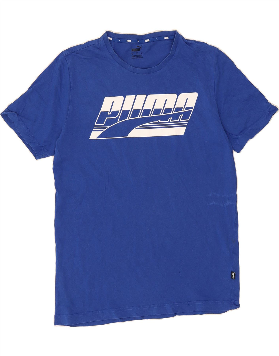 PUMA Mens Graphic T-Shirt Top Medium Blue Cotton Vintage Puma and Second-Hand Puma from Messina Hembry 