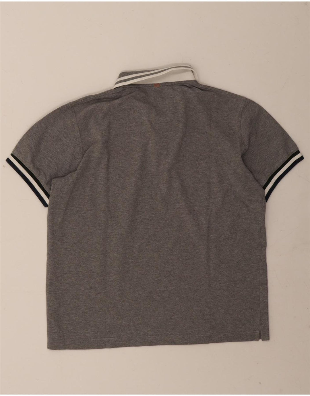 Sun68 Herren-Poloshirt, groß, grau gesprenkelte Baumwolle