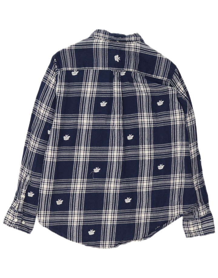GANT Flanellhemd für Damen, UK 14, mittelmarineblau, kariert, Baumwolle