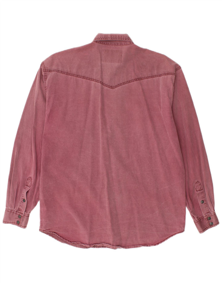 WRANGLER Herren-Western-Jeanshemd, klein, Burgunderrot, Baumwolle