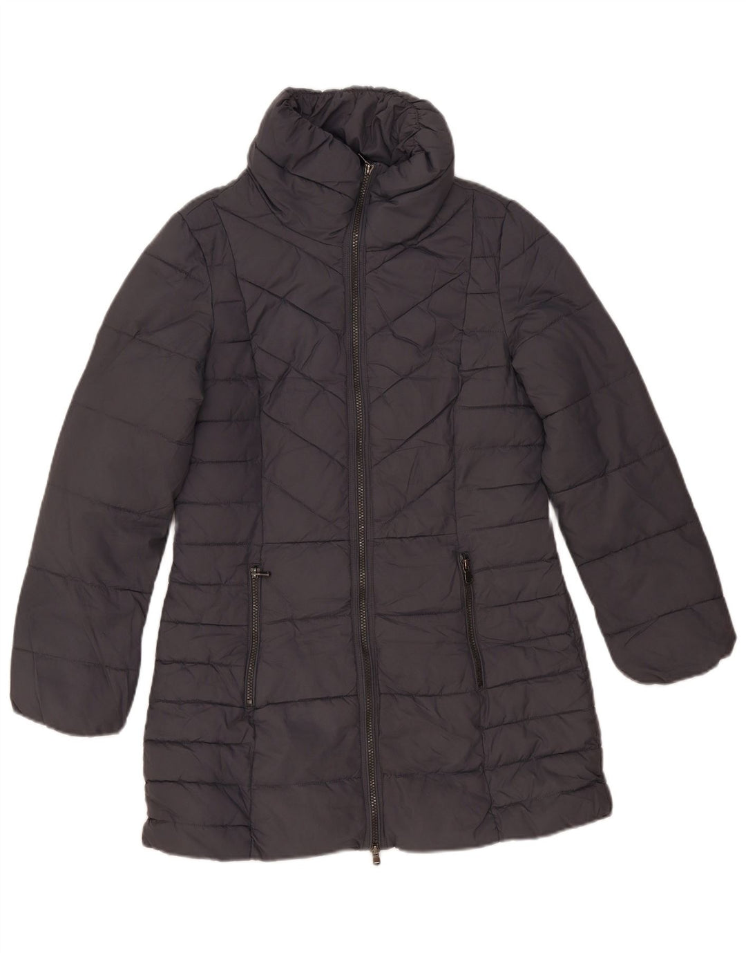 Marks & Spencer Damen Wattierter Mantel UK 10 Small Grau Polyester