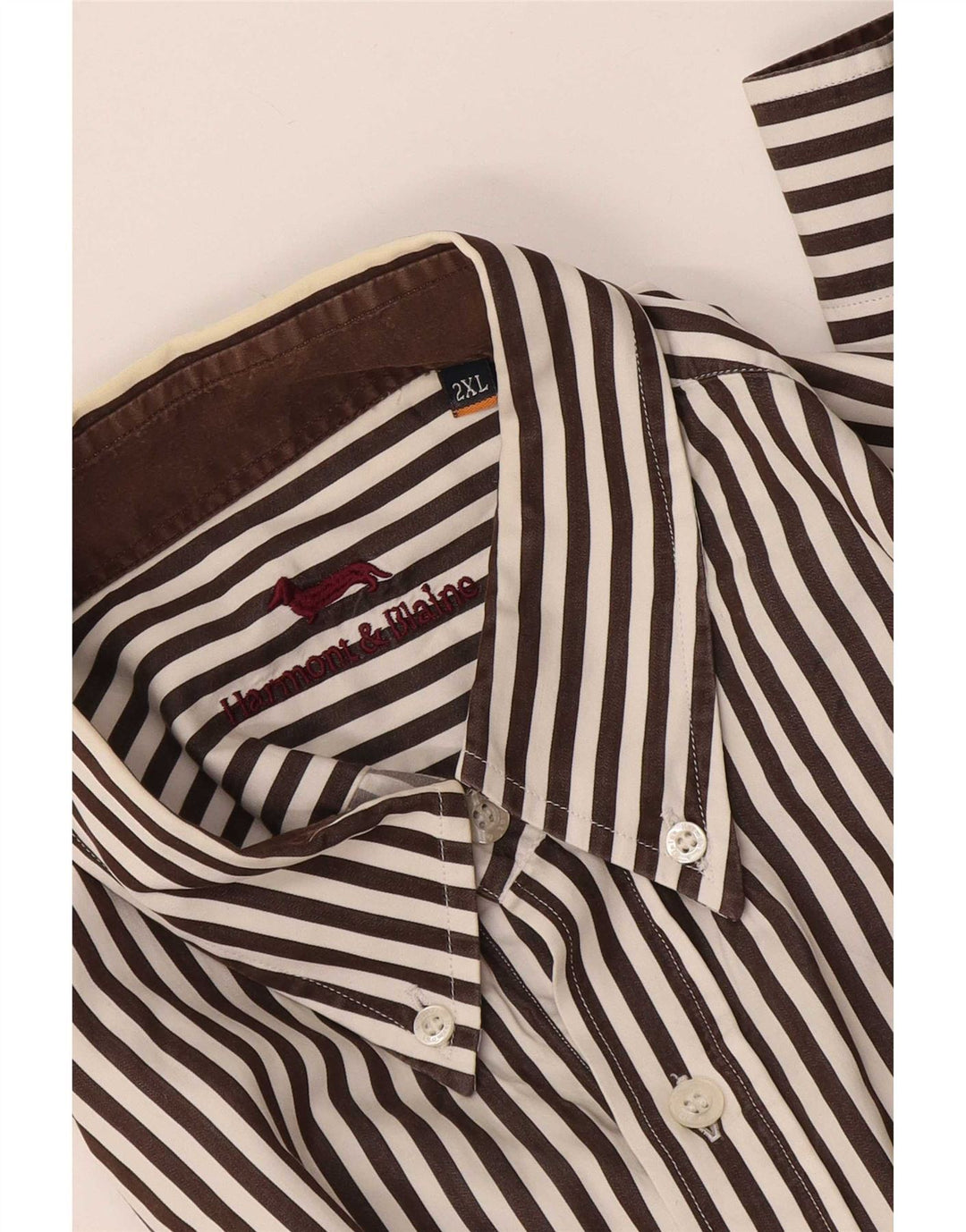 Harmont & Blaine Herrenhemd 2XL Brauner Nadelstreifen