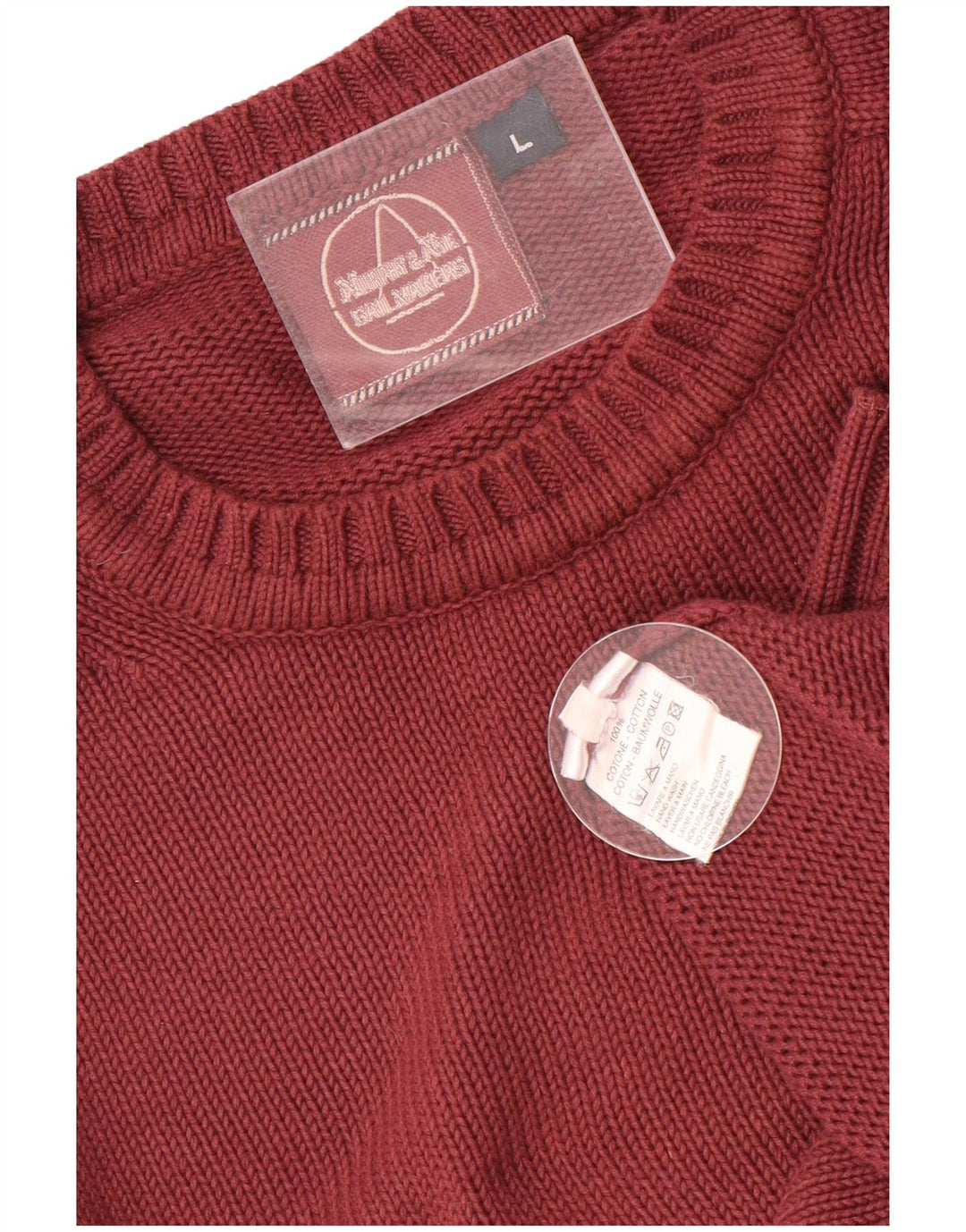 Murphy & Nye Herren-Pullover mit Rundhalsausschnitt, Größe L, kastanienbraun, Baumwolle