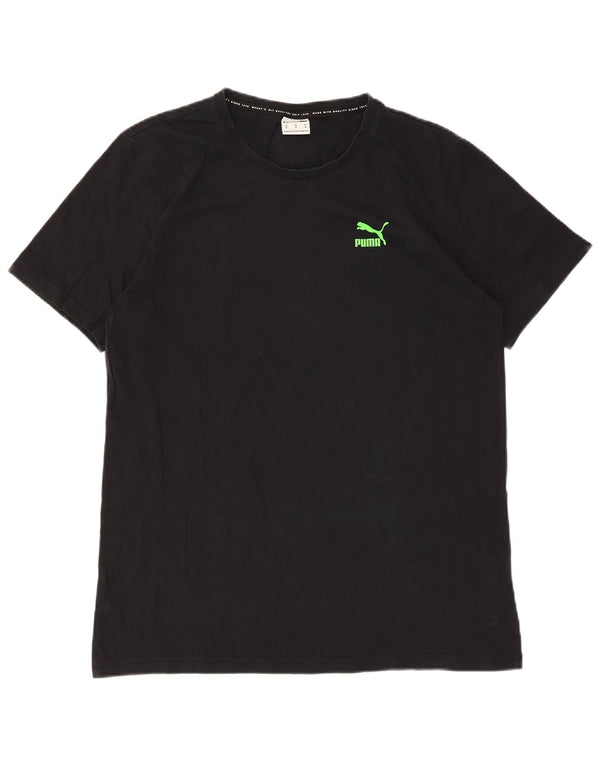 Puma Mens Graphic T-Shirt Top Medium Black Cotton