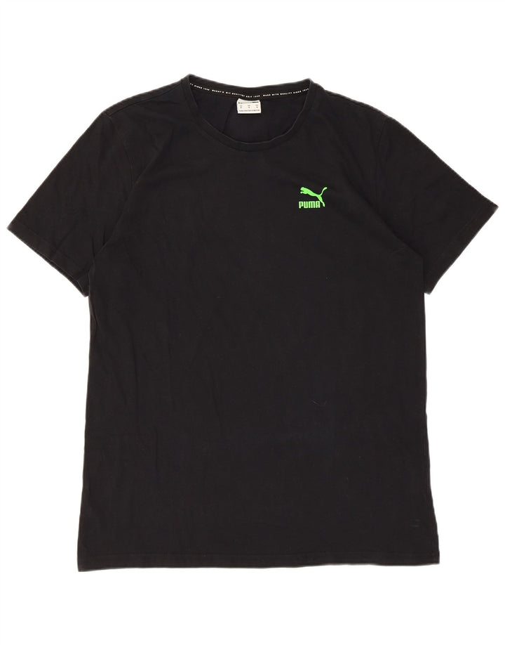Puma Herren Grafik T-Shirt Top Mittelschwarz Baumwolle