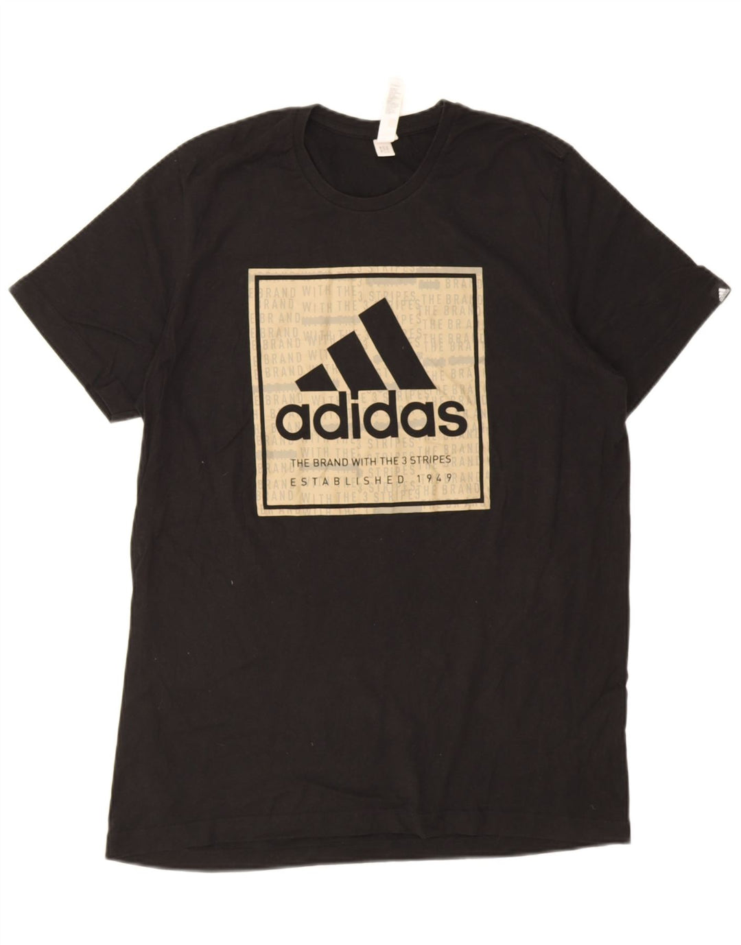 Adidas Herren Grafik T-Shirt Top Large Schwarz Baumwolle
