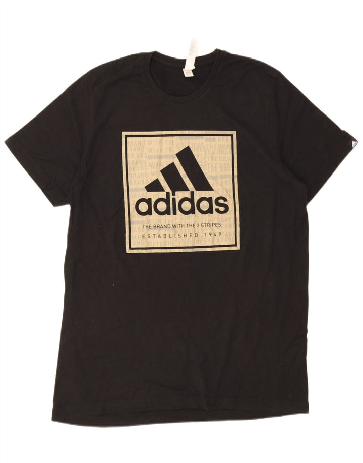 Adidas Herren Grafik T-Shirt Top Large Schwarz Baumwolle