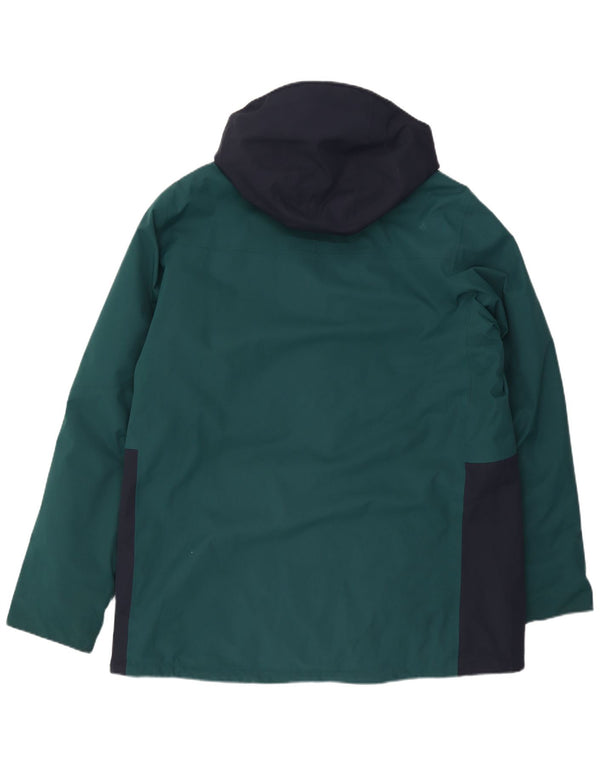 Jack Wolfskin Herren-Windbreakerjacke mit Kapuze, UK 50 3XL, grüner Farbblock