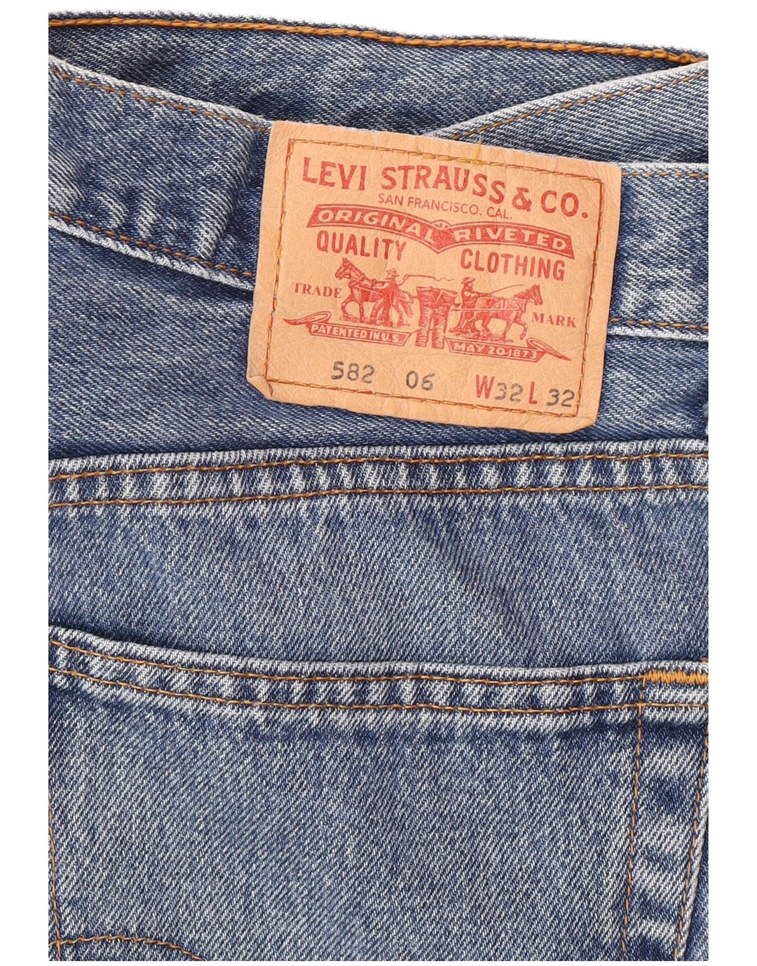 Levi's Herren 582 Straight Jeans W32 L28 Blaue Baumwolle