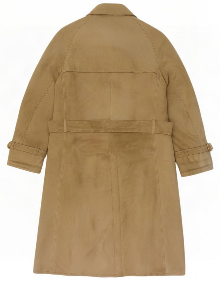 Vintage Damen Wildledermantel UK 14 Medium Beige