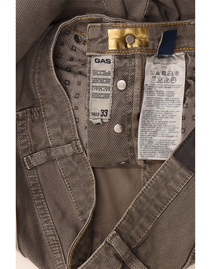 Gas Slim Freizeithose für Herren, W33 L34, graue Baumwolle