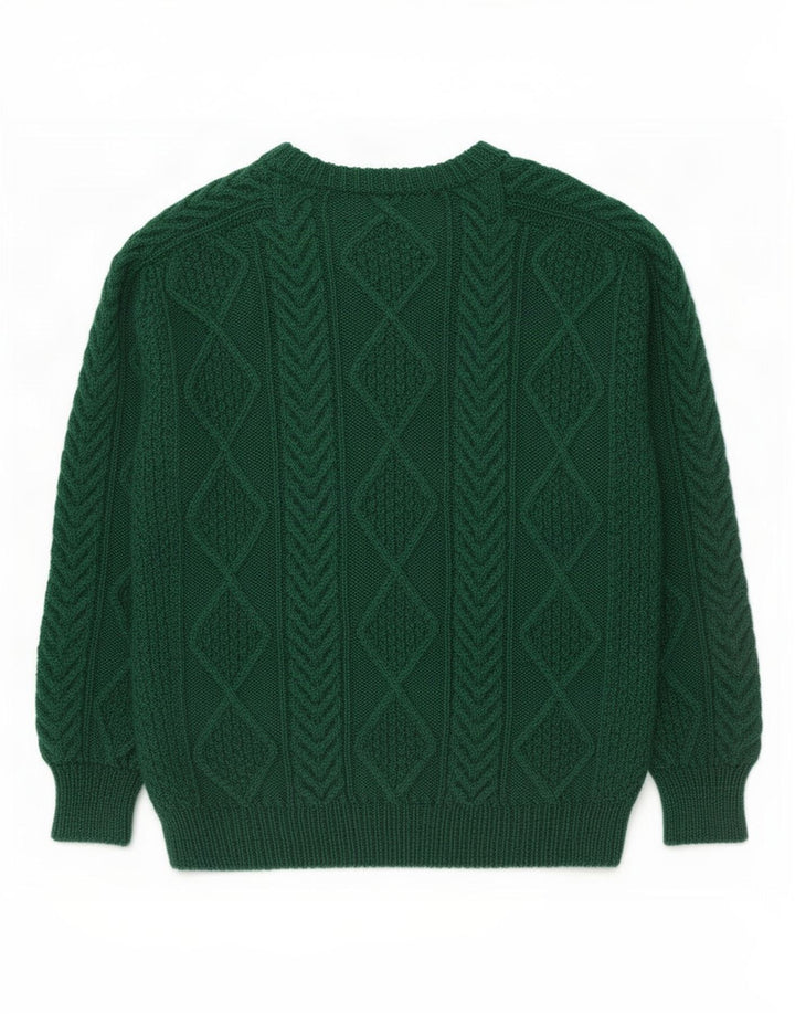 Vintage Herren Pullover mit Rundhalsausschnitt Mittelgrün