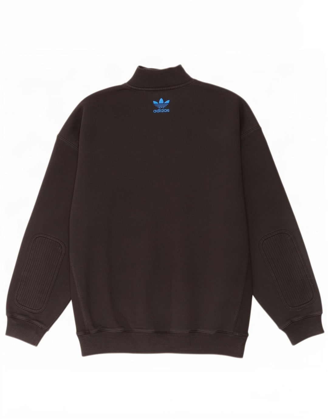 Adidas Herren-Sweatshirt mit Reißverschluss am Hals, groß, aus schwarzer Baumwolle