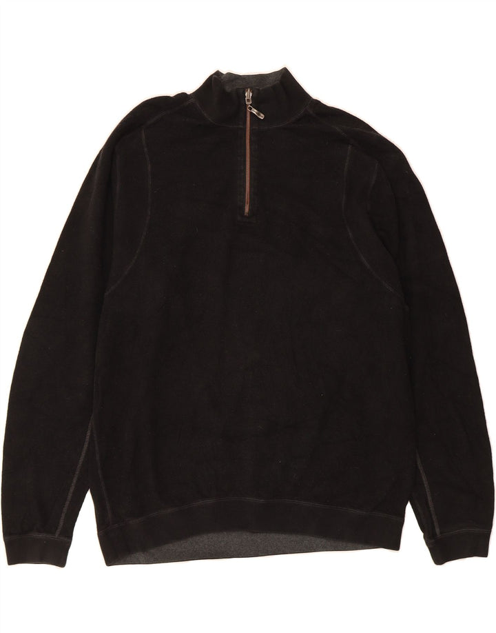 TOMMY BAHAMA Mens Zip Neck Jumper Sweater 2XL Black Vintage Tommy Bahama and Second-Hand Tommy Bahama from Messina Hembry 