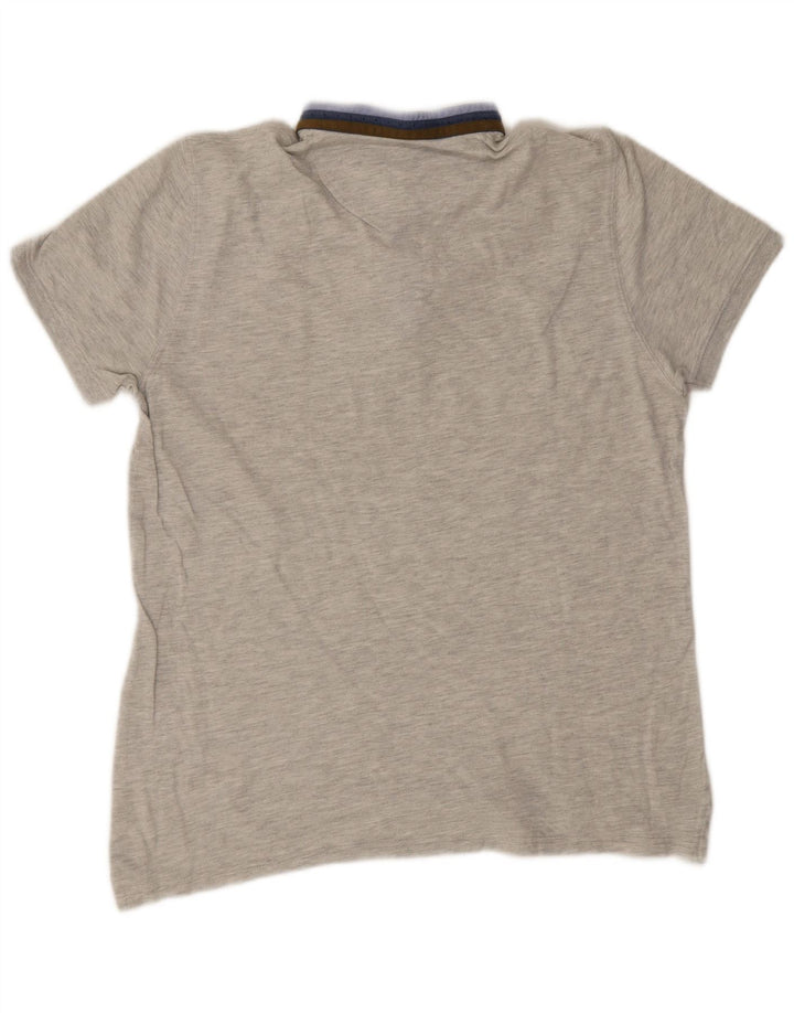 Massimo Dutti Herren-Poloshirt, groß, grau gestreift