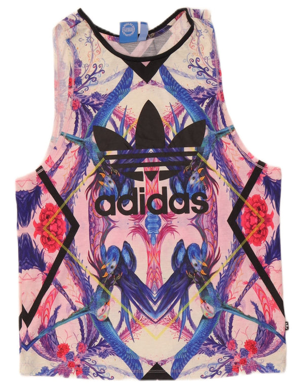 Adidas Damen Passaredo Graphic Vest Top UK 8 Small Mehrfarbig Tropical