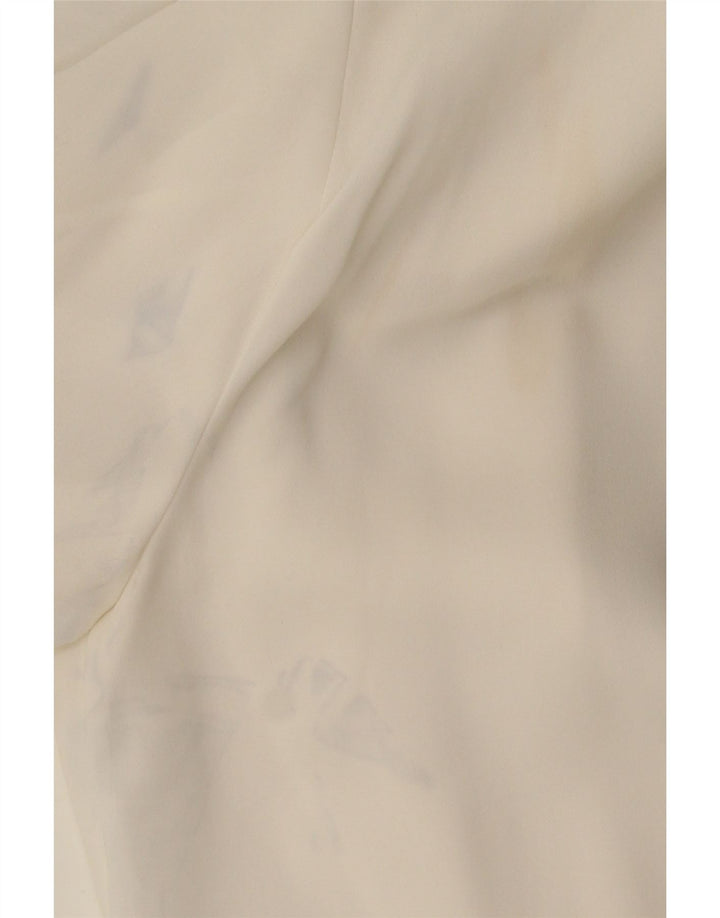 Zara Damen-Blusenoberteil mit 3/4-Ärmeln, UK 6, XS, Weiß, Polyester