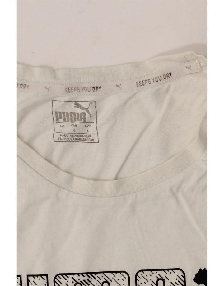 PUMA Herren Graphic T-Shirt Top Large Weiß